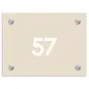 Effen - Beige - Traditioneel Naambord Rechthoek middel -3d