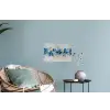 Bloemen - Blauw - Abstract Muursticker klein -plant