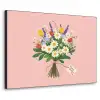 Bloemen - Lint - Kaartje Textielframe zwart klein -3d