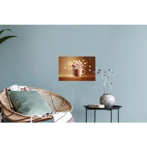 Chocomelk - Drinken - Warm - Bruin Muursticker klein -plant