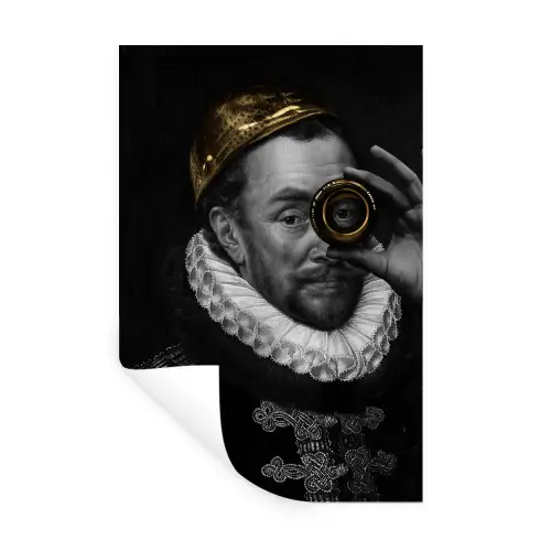 Willem van Oranje - Adriaen Thomasz - Goud - Lens Muursticker klein -3d
