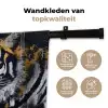 Tijger - Verfspatten - Goud Wandkleed katoen klein -sfeer2