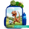Voetbal - Dino - Sport Kinderrugzak - Blauw middel -inhoud_NL
