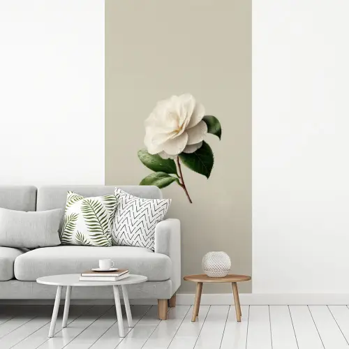 Cameliabloem - Wit - Groen fotobehang vinyl groot -woonkamer