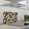 Camouflage - Patroon - Beige - Bruin keuken achterwand spatscherm klein 900 -3d_schuin