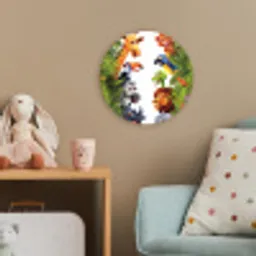 Jungle - Dieren - Jongens - Meisjes - Giraf - Olifant - Kids Wandcirkel kunststof plaat 5mm dik klein -tsfeer1_kind