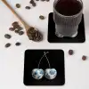 Kersen - Delfts blauw - Fruit onderzetter kurk middel -sfeer2