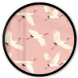 Modern - Kraanvogels - Roze Fotolijst rond zonder passe partout klein 856 -3d
