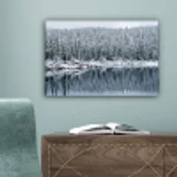 Bos - Reflectie - Meer - Winter - Serene canvas 2cm klein -sfeer4