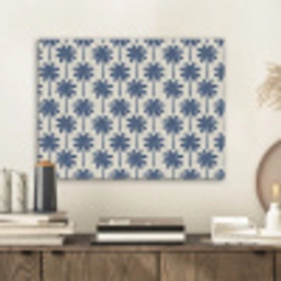 Symmetrisch - Palm - Blauw PET vilt klein 837 -sfeer1