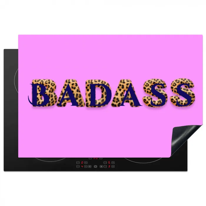 Felroze - Badass - Panterprint - Schaduw Inductie beschermer vinyl 3mm klein -3d