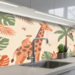 Dieren - Tropisch - Safari - Kleurrijk keuken achterwand 2 middel -3d_schuin