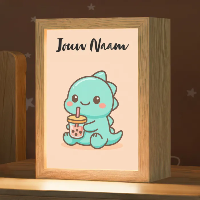 Dino - Boba - Turquoise Light Box met kabel (Kinderlampje) klein -zzz_3d_website