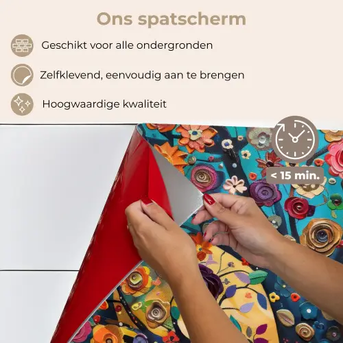 Boom - Levensboom - Kleurrijk - Bloemen - Modern keuken achterwand spatscherm klein -spatscherm_NL