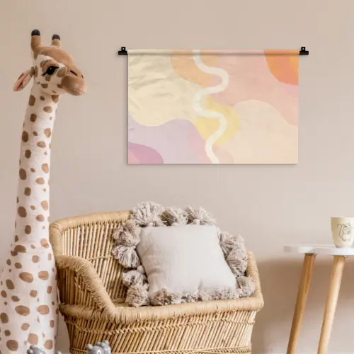 Golvende vormen - Abstract - pastel Wandkleed katoen klein -wsfeer5_kind