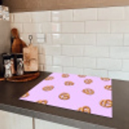 Pretzels - Eten - Paars Inductie beschermer vinyl 3mm middel -sfeer3