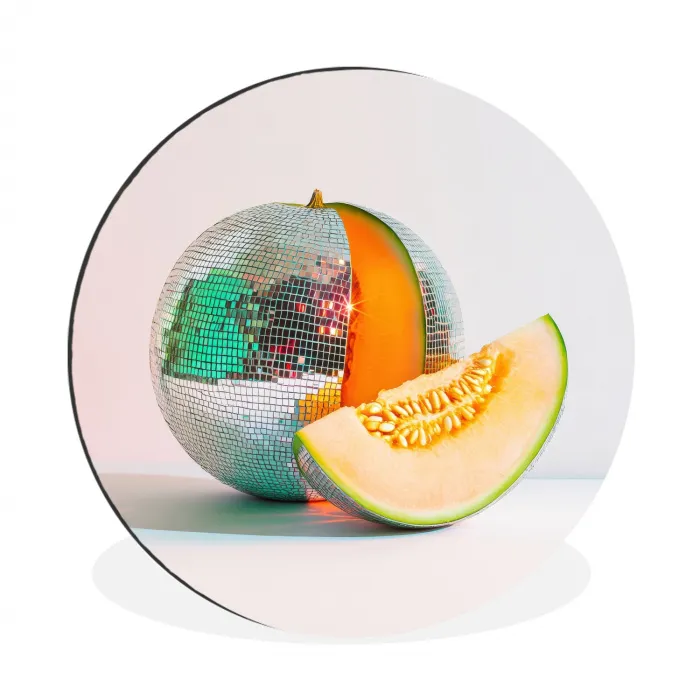 Disco - Discobal - Meloen - Pastel Wandcirkel aluminium klein -3d