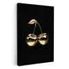 Kersen - Zwart - Goud - Chrome KitchenYeah - Keuken - Canvas klein -3d