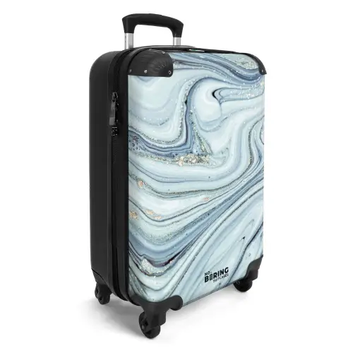 Marmer - IJzige Marmergolven NBS - Handbagage koffer - Kinderen Unisex middel -productfoto_3d
