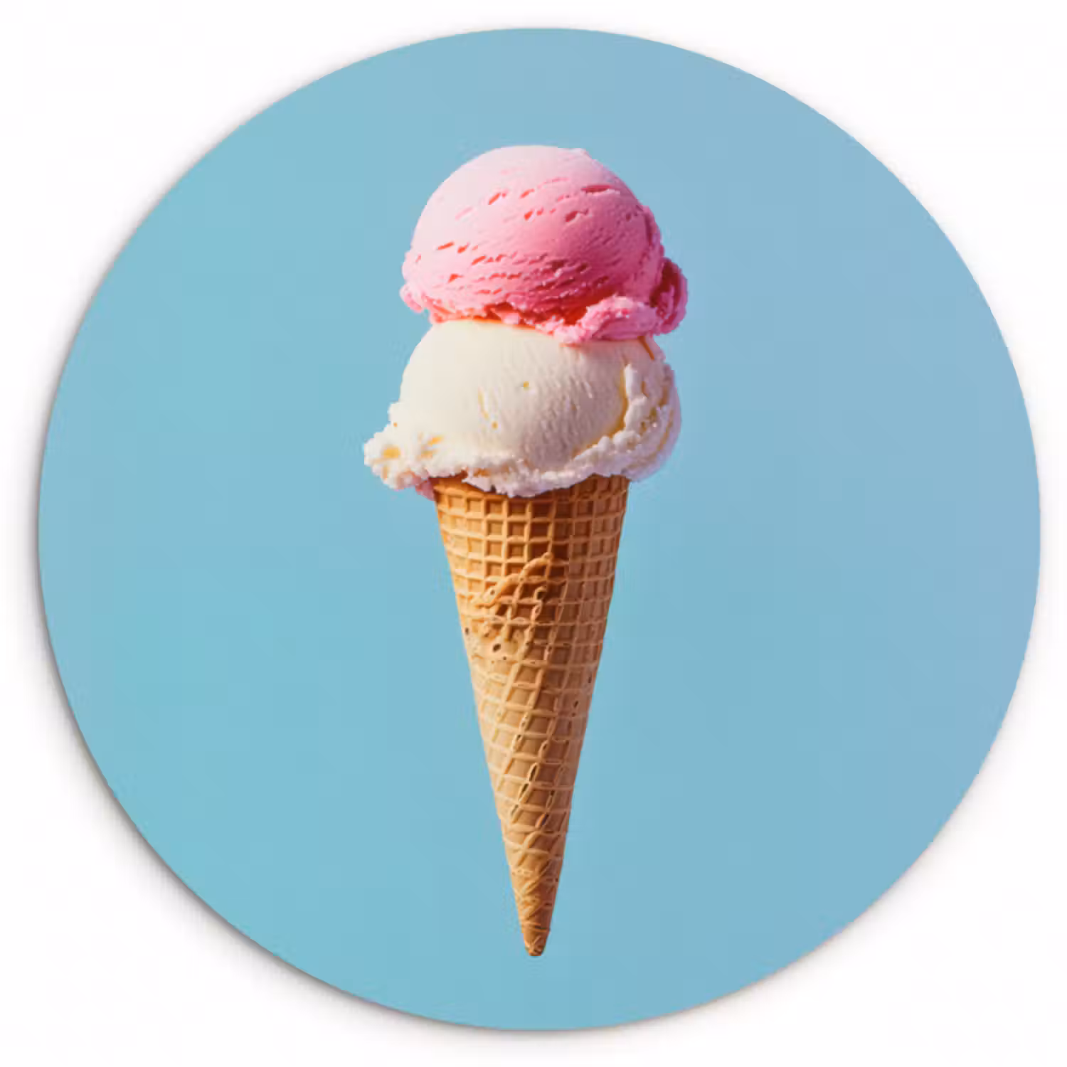 Forexbild Rund - Schaufel Eiscreme - Kegel - Blau