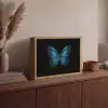 Vlinder - Blauw - Contrast Light Box met batterij (Wandlamp) middel -sfeer2