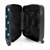 Blauw stippen patroon NBS - Handbagage koffer - Unisex middel -binnenkant