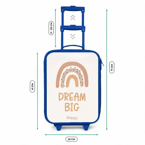 Regenboog met de quote 'Dream Big' Kinderkoffer - Blauw klein -productfoto_formaten