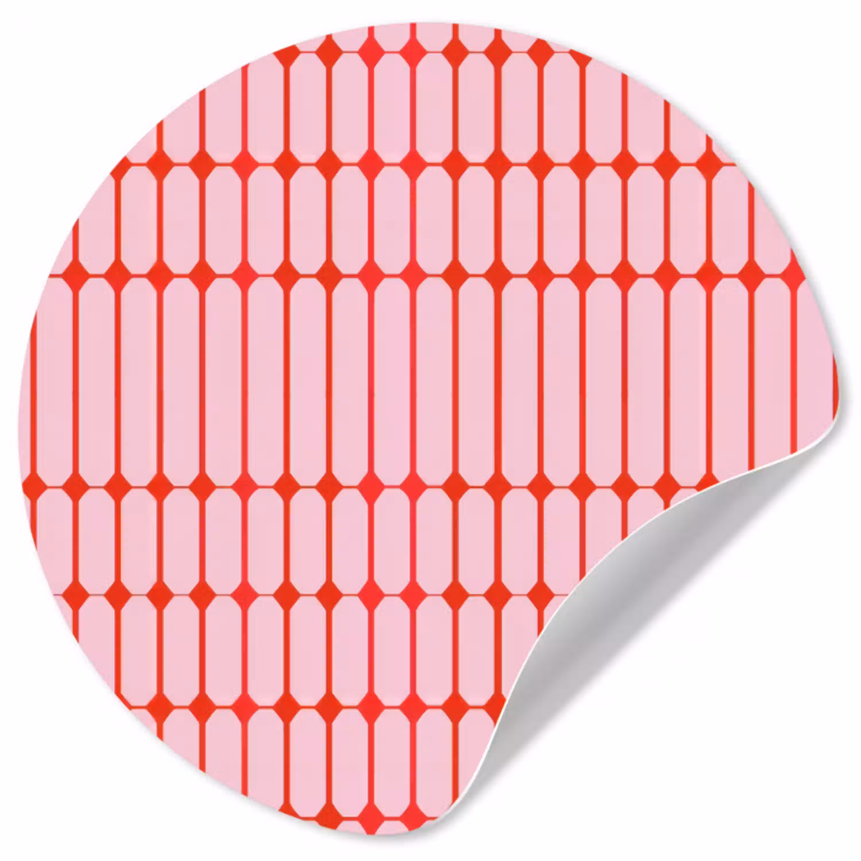 Geometrisch - Minimalistisch - Rood - Roze Wandcirkel behangsticker klein 186 -3d