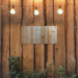 Hout - Planken - Licht tuinposter los doek klein -sfeer1