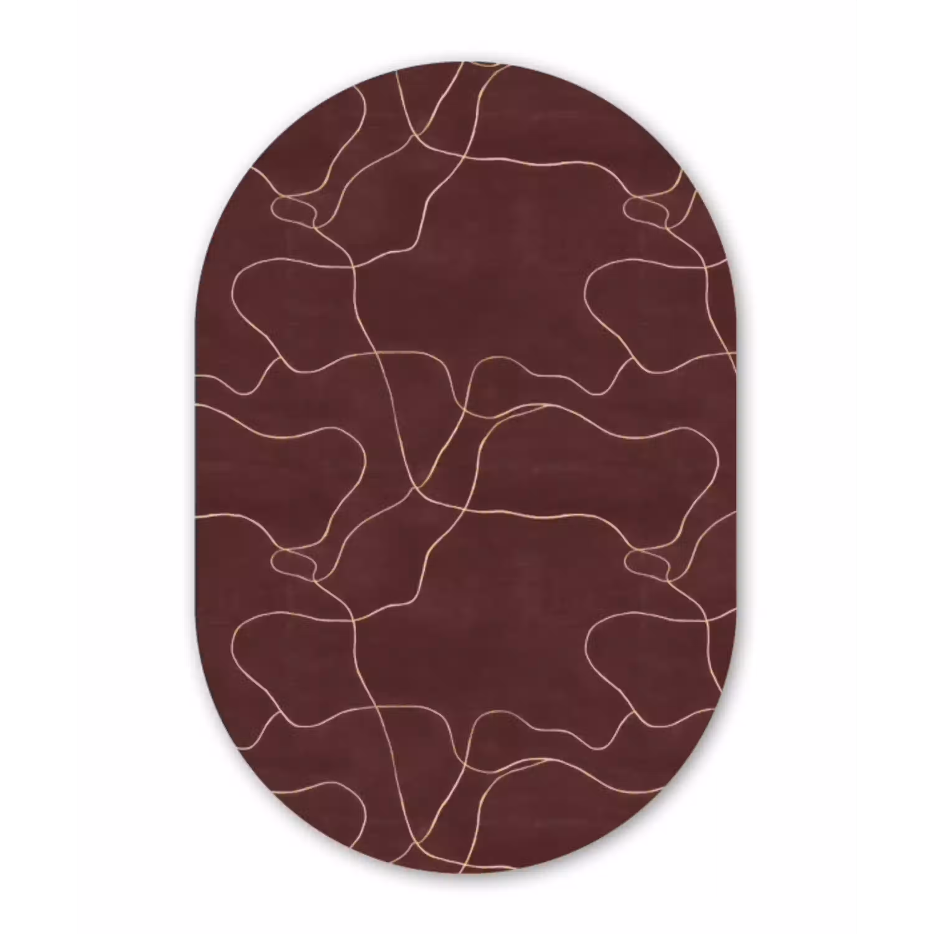 Abstract - Modern - Bruin Wandcirkel Ovaal Aluminium middel 839 -3d