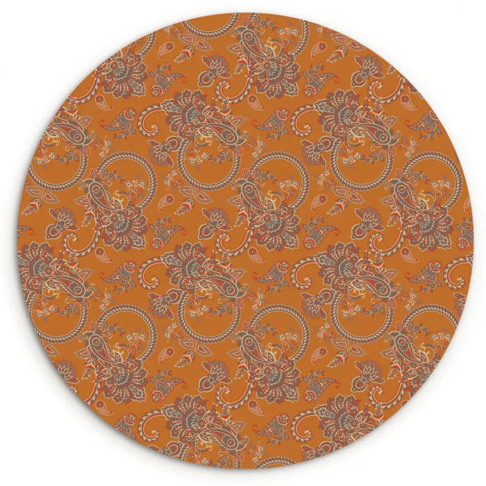 Oranje - Sierlijk - Bloemen Wandcirkel plexiglas klein 852 -3d