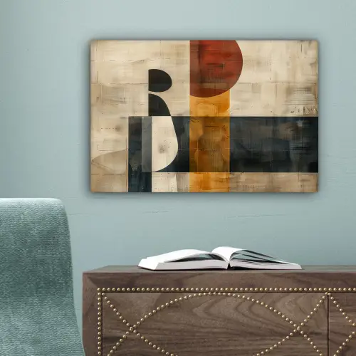 Modern - Kunst - Beige - Industrieel canvas 2cm klein -sfeer4