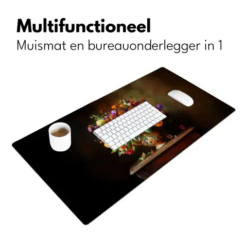 Kleuren - Boeket - Vaas - Hout Muismat XXL klein -sfeer4