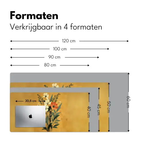 Bladeren - Boeket - Bloemen - Geel Muismat XXL klein -sfeer5