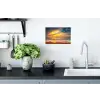 Zonsondergang - Strand - Zee - Wolken - Oranje Muursticker klein -keuken