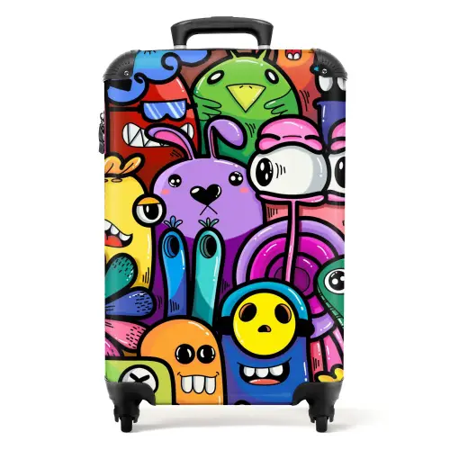 Grappige Monsterbende Koffer - NBS - Handbagage middel -productfoto_recht