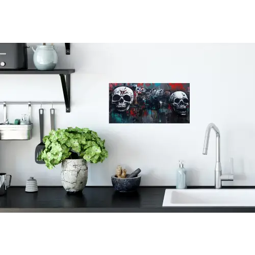 Schedels - Graffiti - Abstract Muursticker klein -keuken