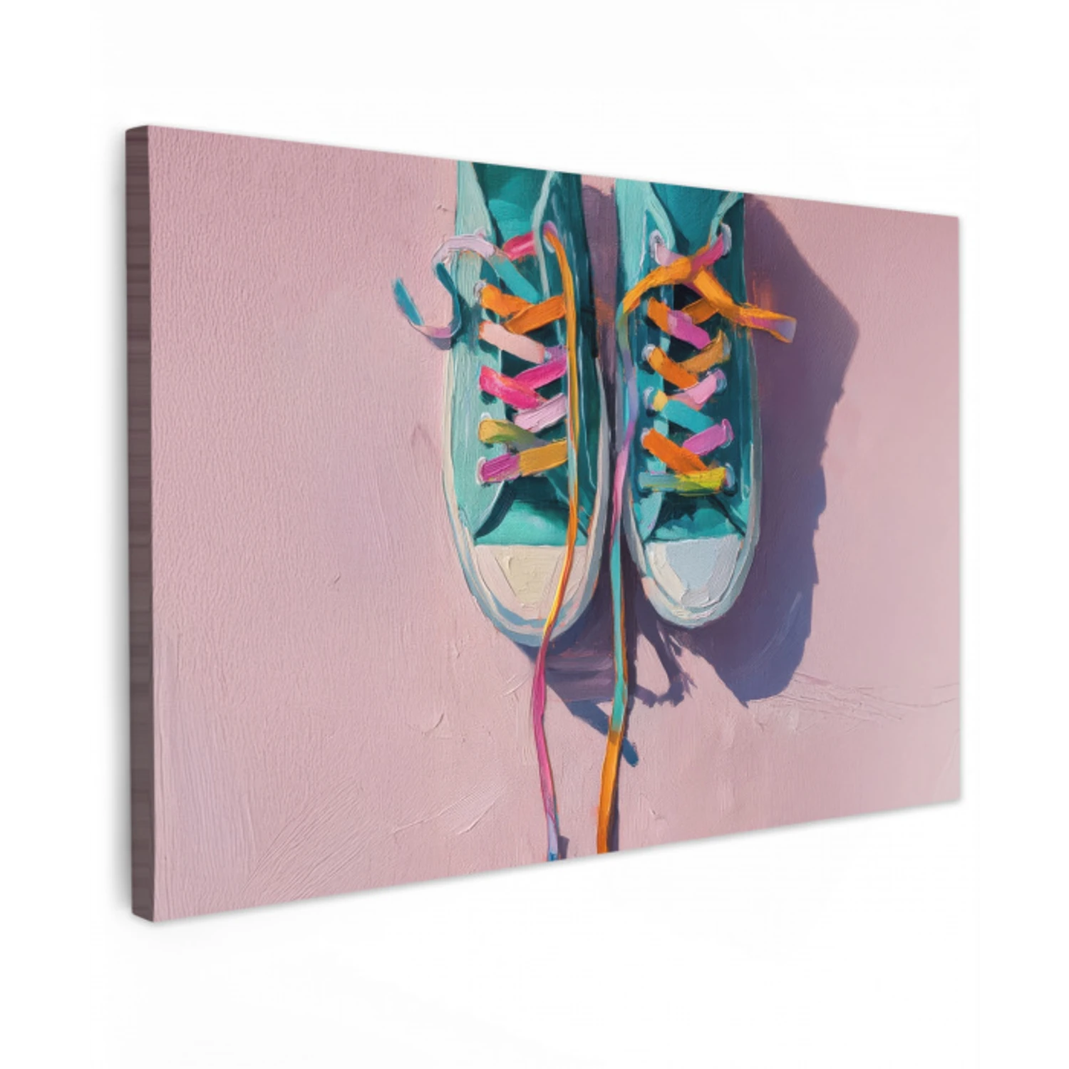 Sneakers - Veters - Kleurrijk - Schaduw canvas 2cm klein -z3d