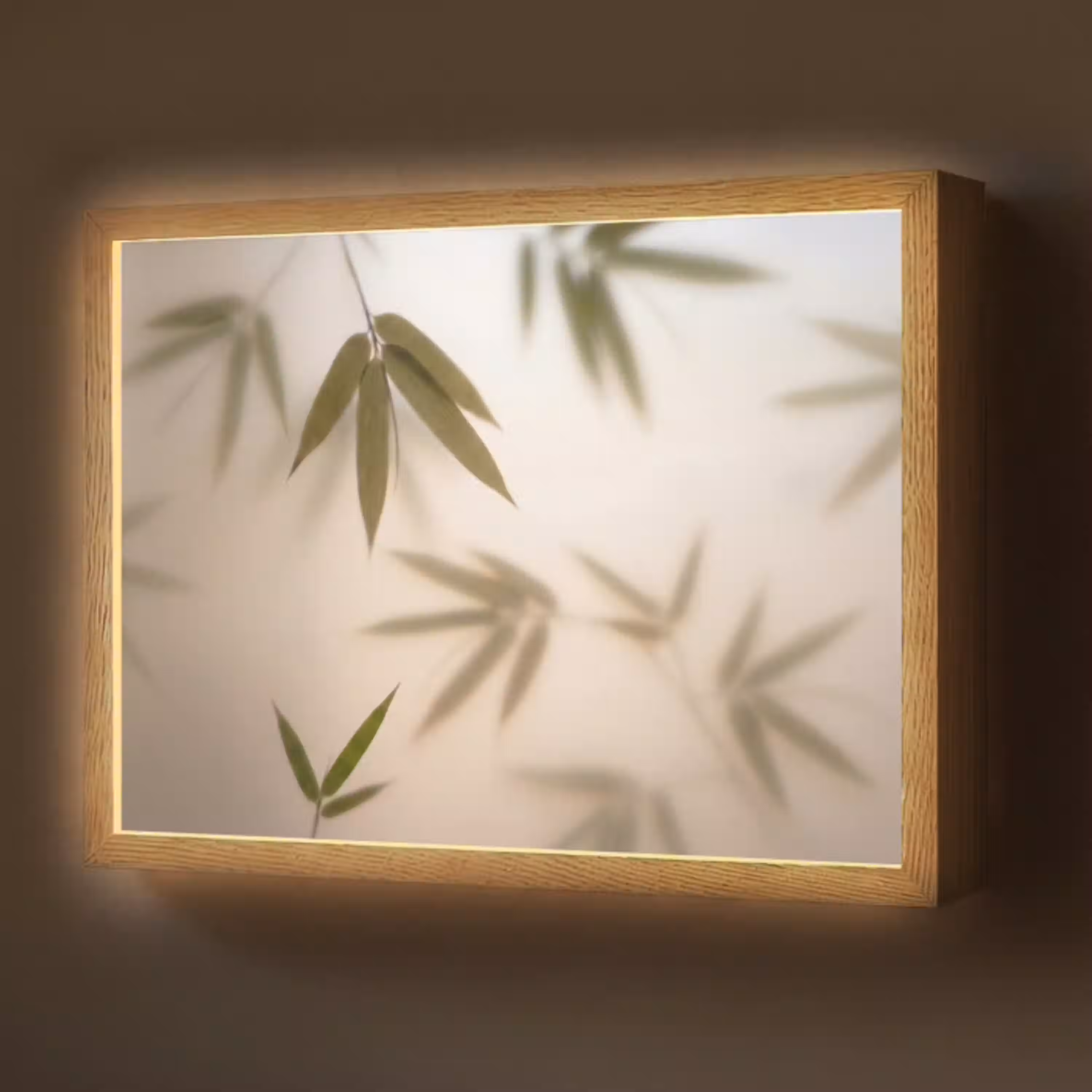 Planten - Bladeren - Natuur - Groen Light Box met batterij (Wandlamp) middel -z3d_website