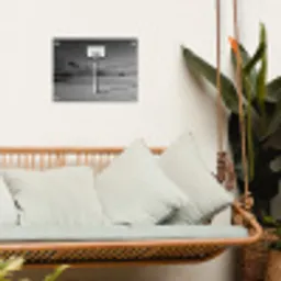 Basketbalpaal - Landschap - Zand - Wit tuinposter los doek klein -sfeer7