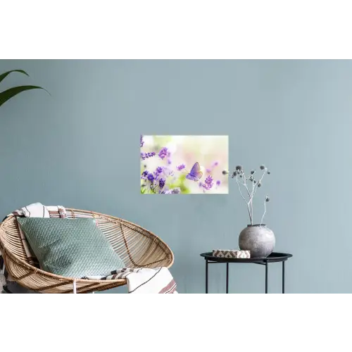 Lavendel - Vlinder - Bloemen Muursticker klein -plant