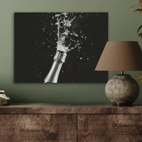 Champagne - Zwart - Spetters - Popping PET vilt klein -sfeer2