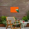 Cool - Oranje - Groen Tuinposter op houten frame 2 cm dik klein -sfeer3