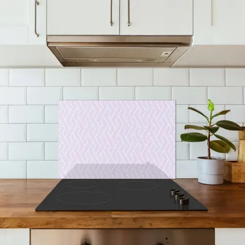 Lila - Stippen - Wit - Patroon keuken achterwand spatscherm klein 900 -sfeer2