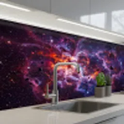 Space - Stars - Abstract - Colorful keuken achterwand 2 middel -3d_schuin