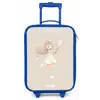 Meisje speelt tennis in beige kleuren Kinderkoffer - Blauw klein -zz3dotto