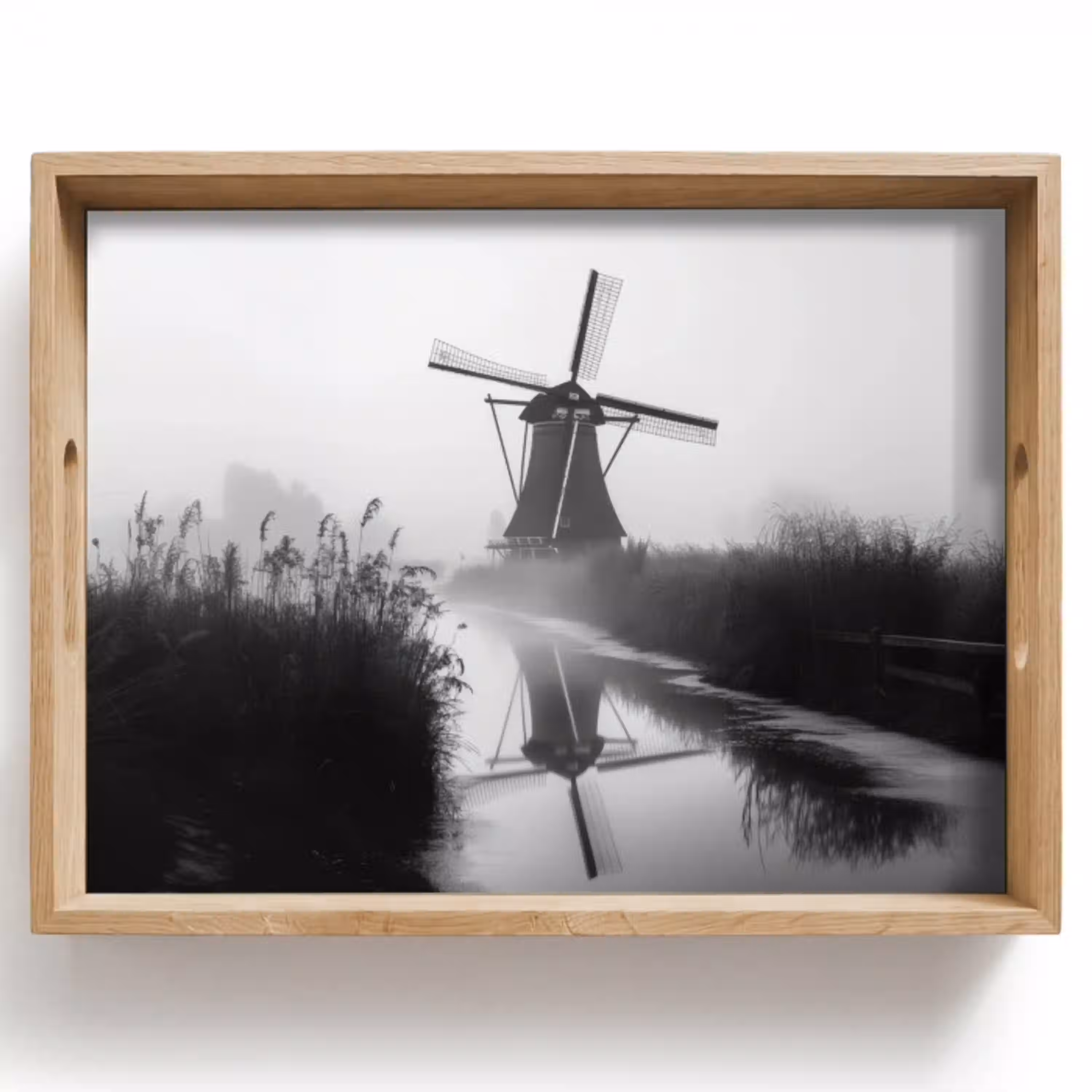 Molen - Weerspiegeling - Landschap - Water Dienblad Rechthoek middel -z3d_shopping