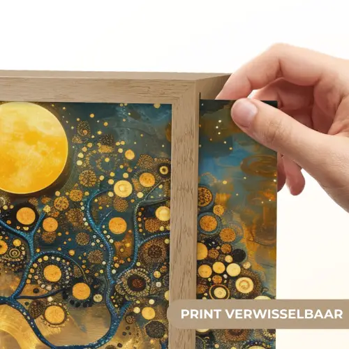 Boom - Industrieel - Abstract - Geel Light Box met batterij (Wandlamp) middel -USP_websiteprintNL
