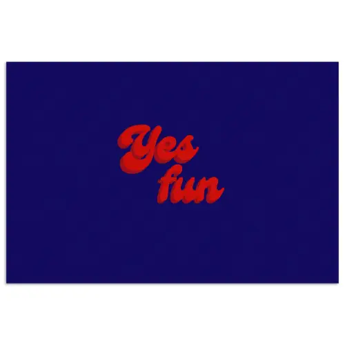 Blauw - Rood - Yes fun - 3D poster papier klein -3d