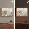 Bloemen - Wit - Natuur Light Box met batterij (Wandlamp) middel -sfeer3